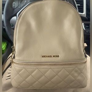 COPY - Michael Kors Rhea medium tan leather backpack. Reduced price for today o…